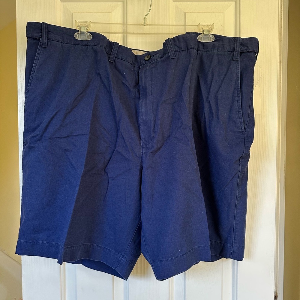 Izod Saltwater Classic Navy Men's Flat Front Shorts Adjustable NWT